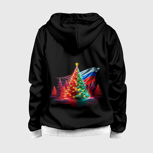 Детская толстовка на молнии Ёлочные чудеса / 3D-Белый – фото 2