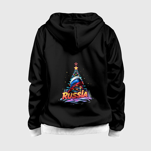 Детская толстовка на молнии Ёлка и компания / 3D-Белый – фото 2