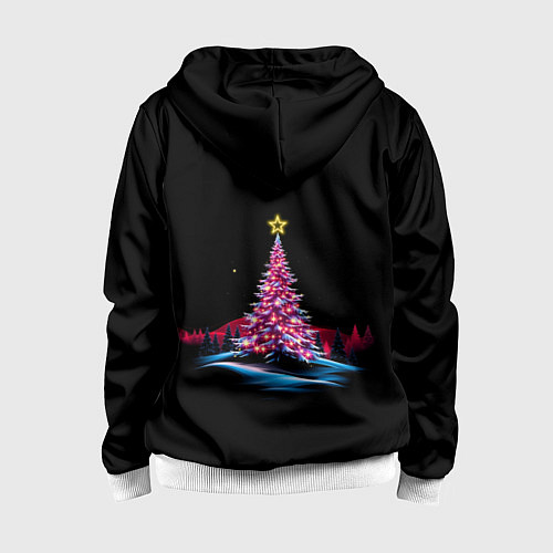 Детская толстовка на молнии New year eve in the forest / 3D-Белый – фото 2