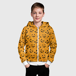 Толстовка на молнии детская Страшно веселый паттерн на Halloween, цвет: 3D-белый — фото 2