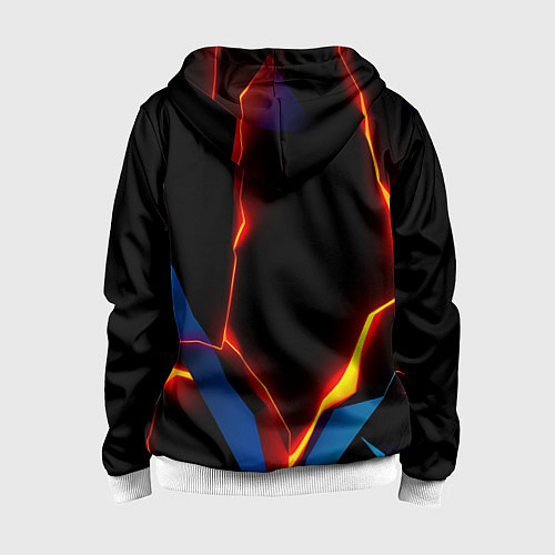Детская толстовка на молнии Neon orange glow / 3D-Белый – фото 2