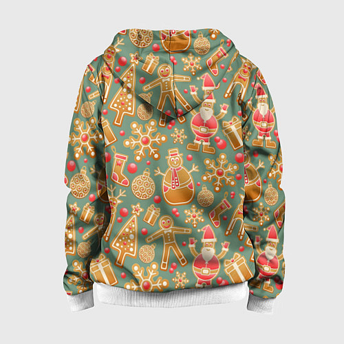 Детская толстовка на молнии Имбирные пряники / 3D-Белый – фото 2