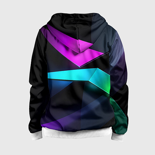 Детская толстовка на молнии Neon colored geometric / 3D-Белый – фото 2