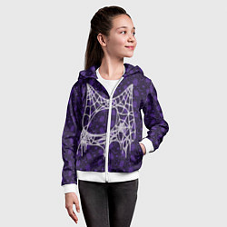 Толстовка на молнии детская Хэллоуин - Паутина, цвет: 3D-белый — фото 2