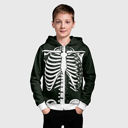 Толстовка на молнии детская Я скелетон, цвет: 3D-белый — фото 2