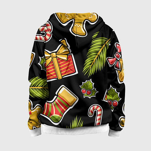 Детская толстовка на молнии Рождественский вайб / 3D-Белый – фото 2