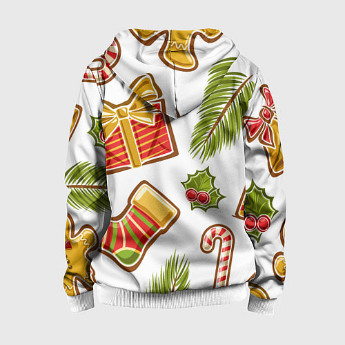 Детская толстовка на молнии Рождественский вайб / 3D-Белый – фото 2