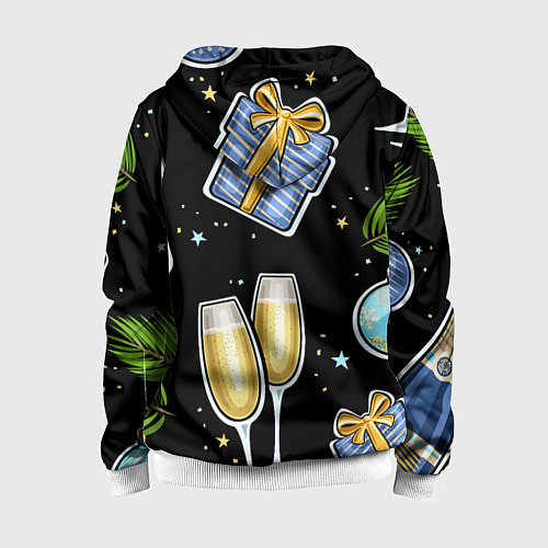 Детская толстовка на молнии Новогодний вайб / 3D-Белый – фото 2