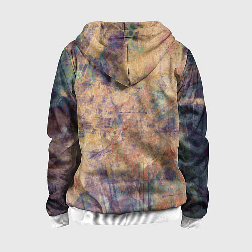 Детская толстовка на молнии Абстракция - pink marble with blue flecks / 3D-Белый – фото 2