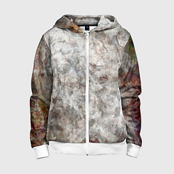 Толстовка на молнии детская Абстракция - gray limestone, цвет: 3D-белый