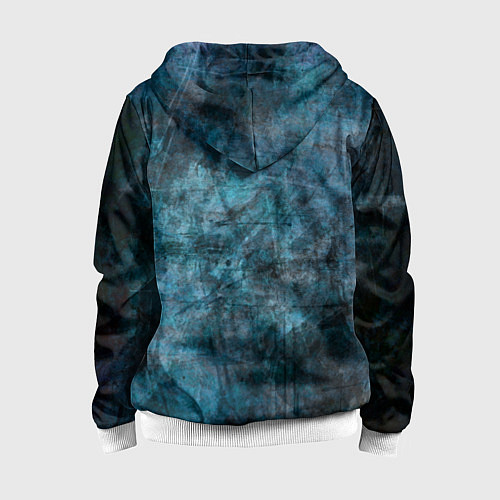 Детская толстовка на молнии Абстракция - dark blue / 3D-Белый – фото 2