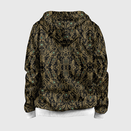 Детская толстовка на молнии Славяно - русский орнамент узоры с позолотой / 3D-Белый – фото 2