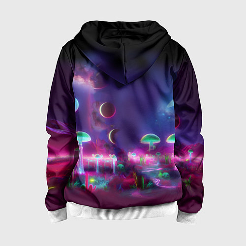 Детская толстовка на молнии Космонавт Шрук в неоновом скафандре на загадочной / 3D-Белый – фото 2