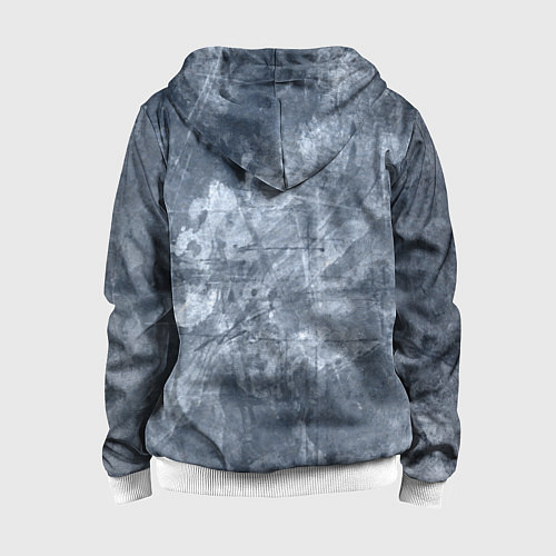 Детская толстовка на молнии Абстракция - gray-blue / 3D-Белый – фото 2