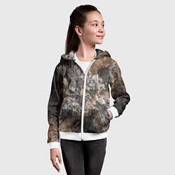 Толстовка на молнии детская Абстракция - brown darkness, цвет: 3D-белый — фото 2