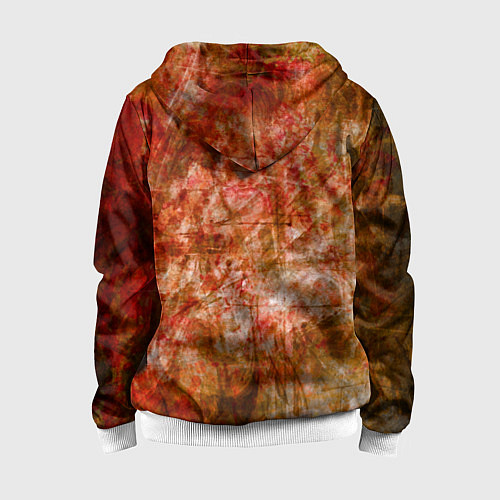 Детская толстовка на молнии Абстракция - bright red / 3D-Белый – фото 2