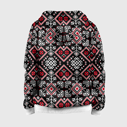 Детская толстовка на молнии Славянский орнамент обережный / 3D-Белый – фото 2