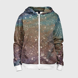 Толстовка на молнии детская Мокрый маслянный асфальт, цвет: 3D-белый