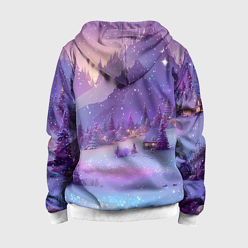 Детская толстовка на молнии Новогодняя магическая атмосфера / 3D-Белый – фото 2