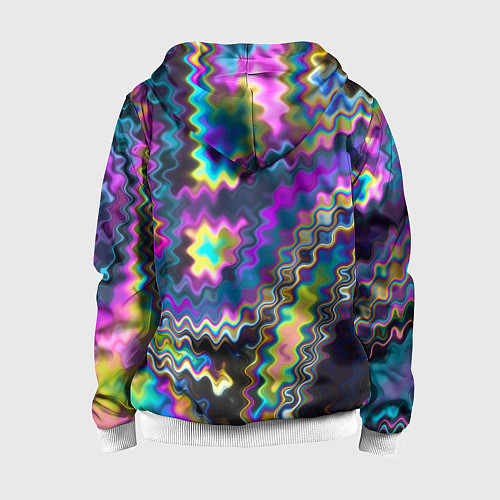 Детская толстовка на молнии Абстракция переливы / 3D-Белый – фото 2