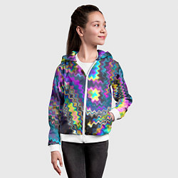 Толстовка на молнии детская Абстракция переливы, цвет: 3D-белый — фото 2