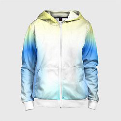 Толстовка на молнии детская Color yellow blue white, цвет: 3D-белый