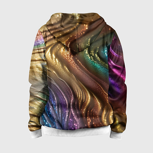 Детская толстовка на молнии Сморщенные складочки жидкости / 3D-Белый – фото 2