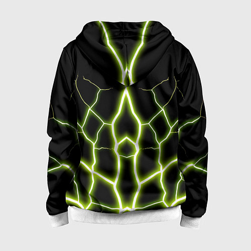 Детская толстовка на молнии Color green black / 3D-Белый – фото 2