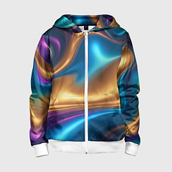 Толстовка на молнии детская Сплавы разноцветные, цвет: 3D-белый