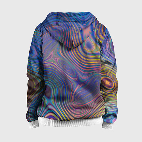 Детская толстовка на молнии Абстрактная рябь / 3D-Белый – фото 2
