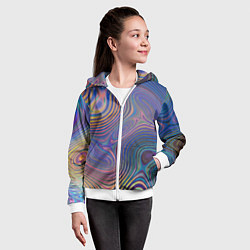 Толстовка на молнии детская Абстрактная рябь, цвет: 3D-белый — фото 2