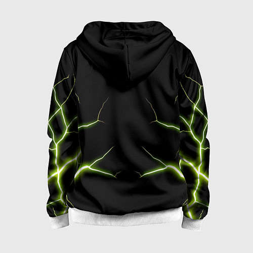 Детская толстовка на молнии Color green black / 3D-Белый – фото 2