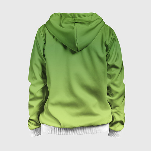 Детская толстовка на молнии Color green yellow / 3D-Белый – фото 2