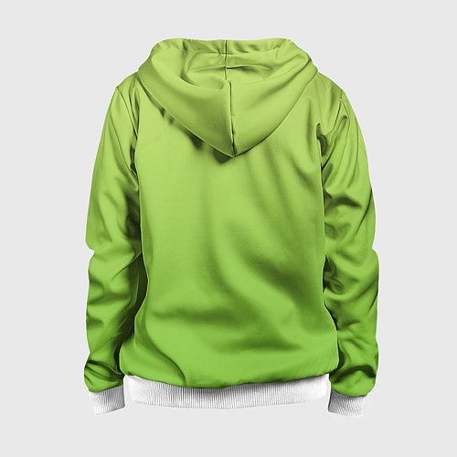 Детская толстовка на молнии Color lime green / 3D-Белый – фото 2