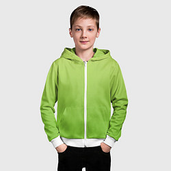 Толстовка на молнии детская Color lime green, цвет: 3D-белый — фото 2