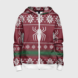 Детская толстовка на молнии Рождественский свитер Человека паука