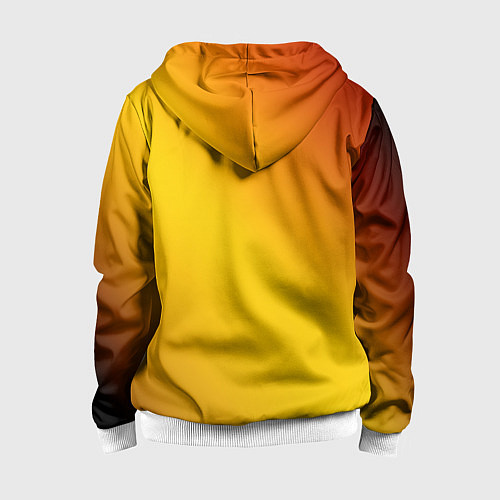 Детская толстовка на молнии Color yellow red gradient / 3D-Белый – фото 2