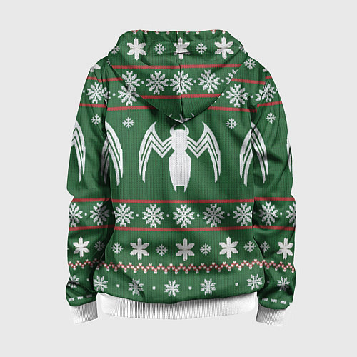 Детская толстовка на молнии Рождественский свитер Венома / 3D-Белый – фото 2