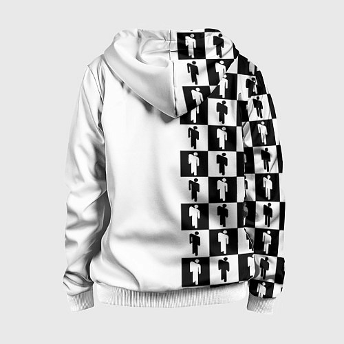 Детская толстовка на молнии Ювентус паттерн люди / 3D-Белый – фото 2