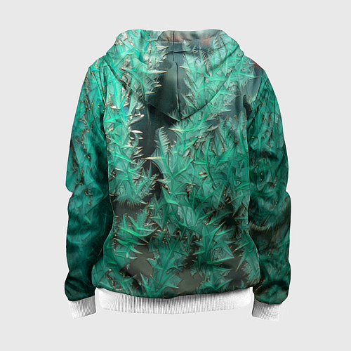 Детская толстовка на молнии Узоры изумрудного инея / 3D-Белый – фото 2