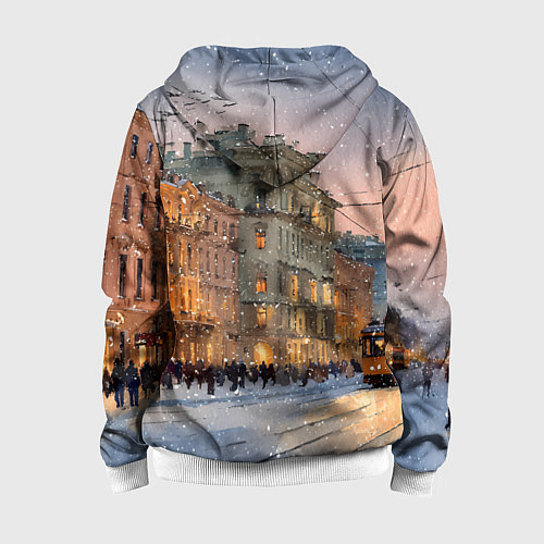 Детская толстовка на молнии Зимний Санкт-Петербург / 3D-Белый – фото 2