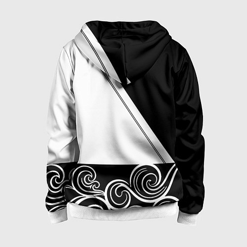 Детская толстовка на молнии Ювентус геометрия полосы текстура / 3D-Белый – фото 2