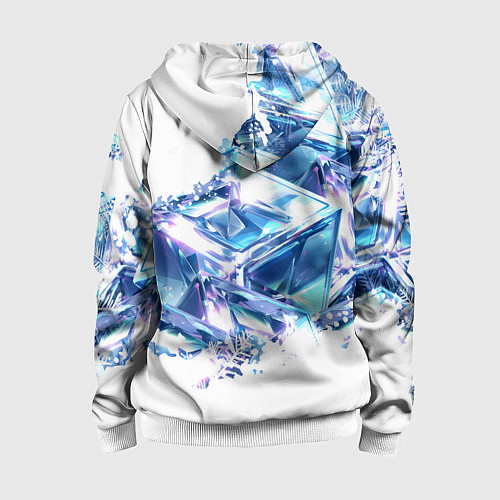 Детская толстовка на молнии Пингвины и лёд / 3D-Белый – фото 2