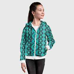 Толстовка на молнии детская Орнамент славянский, цвет: 3D-белый — фото 2