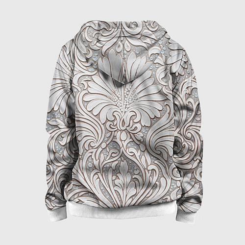 Детская толстовка на молнии Вензельные цветы / 3D-Белый – фото 2