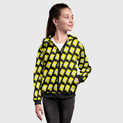 Толстовка на молнии детская Барт Симпсон: узор, цвет: 3D-черный — фото 2