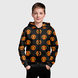 Толстовка на молнии детская Manchester United Pattern, цвет: 3D-черный — фото 2