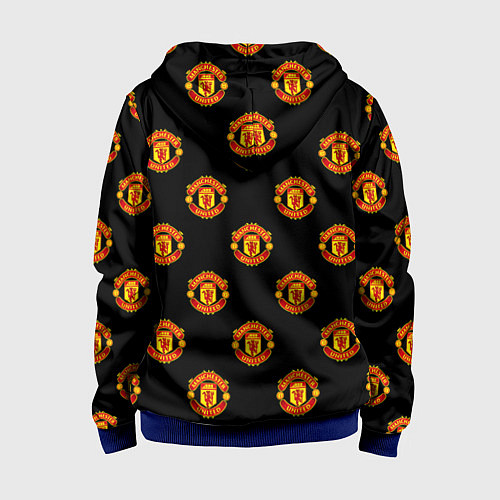 Детская толстовка на молнии Manchester United Pattern / 3D-Синий – фото 2