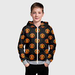 Толстовка на молнии детская Manchester United Pattern, цвет: 3D-меланж — фото 2