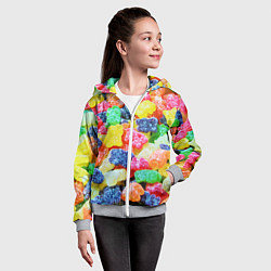 Толстовка на молнии детская Мармеладные мишки, цвет: 3D-меланж — фото 2